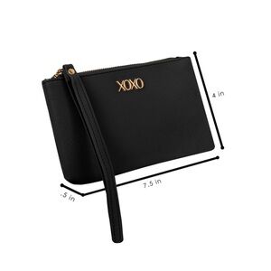 XOXO Black Wristlet with Gold Logo Preloved Like New